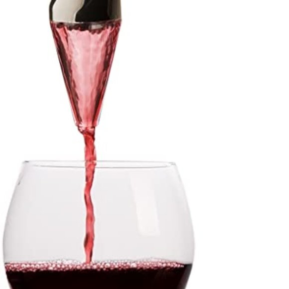 Metrokane Houdini Aerating Pourer Wine Tools, Metallic Silver - Picture 2 of 4